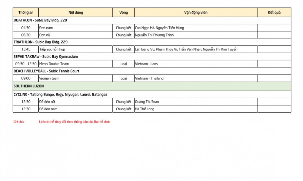 lich thi dau sea games 30 (1)