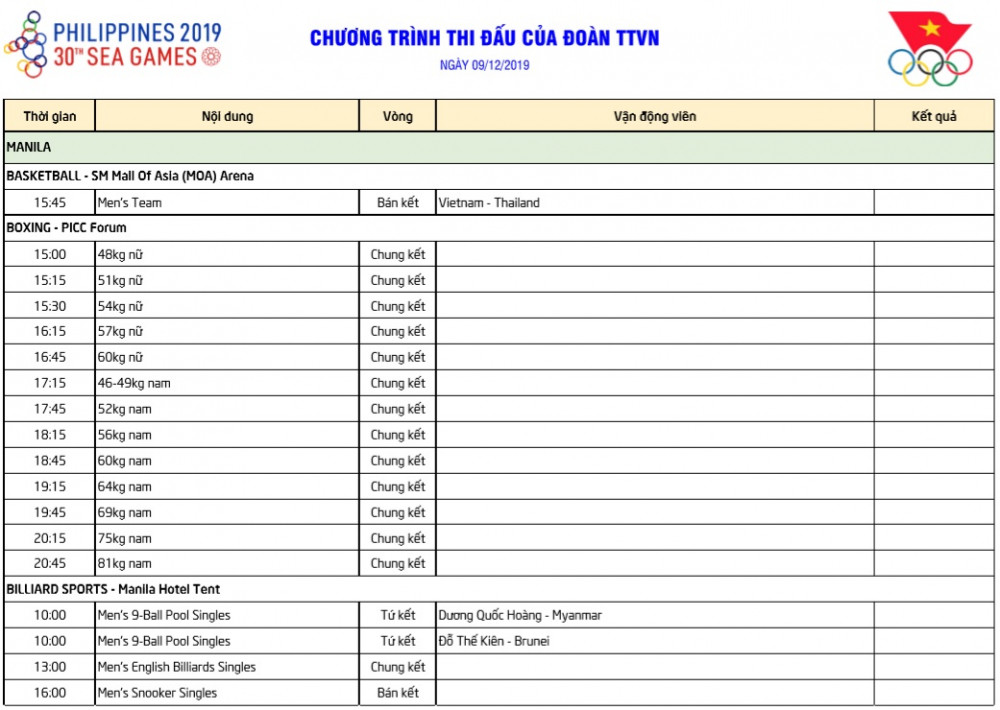 lich thi dau sea games 0912 (1) 5