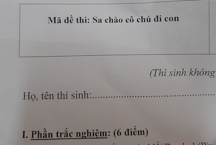 sa chao co chu di con