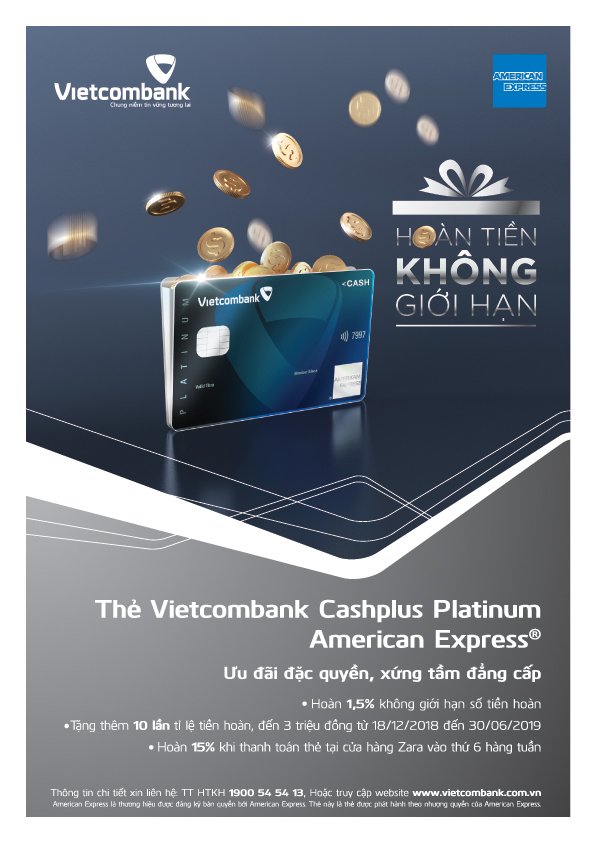 Ưu đãi dành cho chủ thẻ Vietcombank Cashplus Platinum American Express