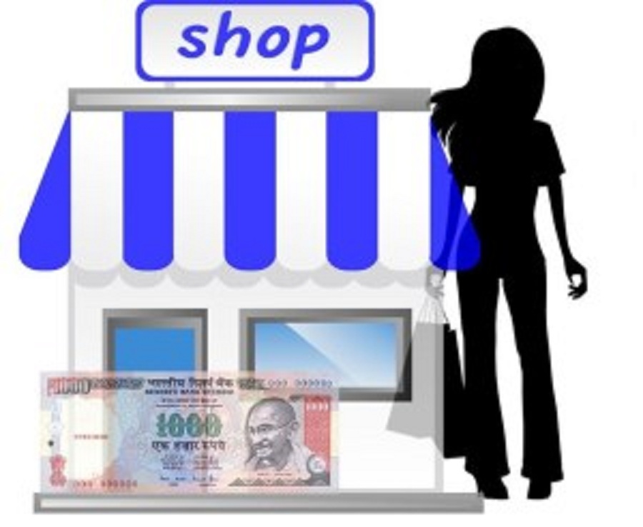 A-lady-buys-goods-worth-Rs.200-from-a-shop