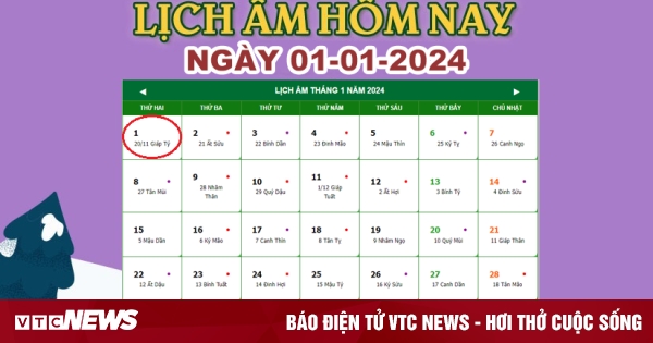 Lịch âm 1/1 – Âm lịch hôm nay 1/1 chính xác nhất - VTC News