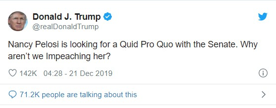 Tổng thống Mỹ Donald Trump đòi luận tội Chủ tịch Hạ viện Pelosi - 1