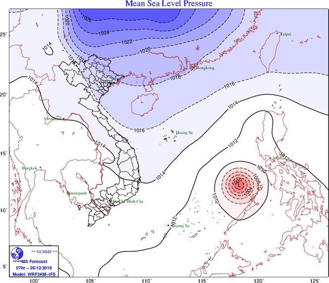 Miền Bắc sắp đón không khí lạnh, bão Phanfone tiến gần Biển Đông - 1