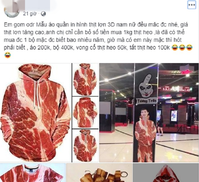Áo in hình thịt lợn 200.000 đồng/chiếc: Kỳ dị vẫn hút khách, 'cháy hàng' - 2