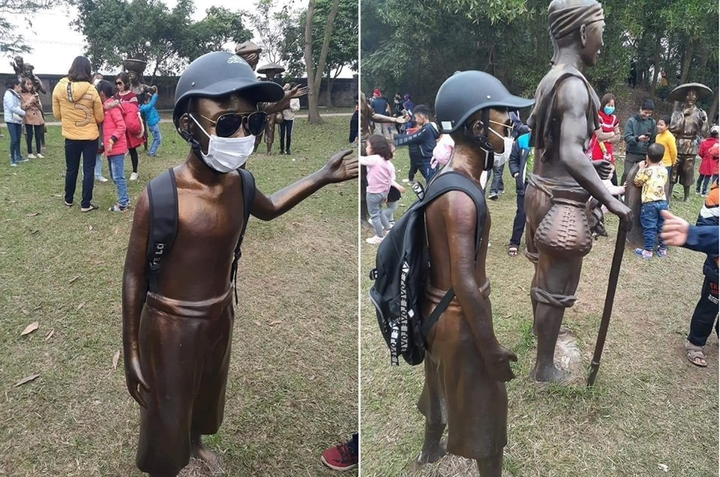 Ô nhiễm không khí, cô dâu chú rể đeo mặt nạ chụp ảnh - 2