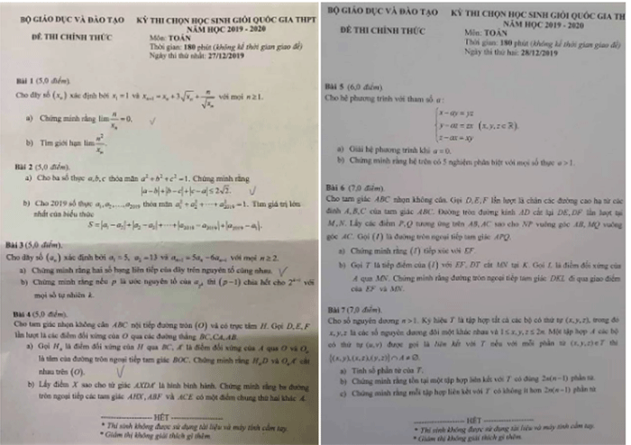 Thử sức với đề thi chọn học sinh giỏi quốc gia môn Toán - 1
