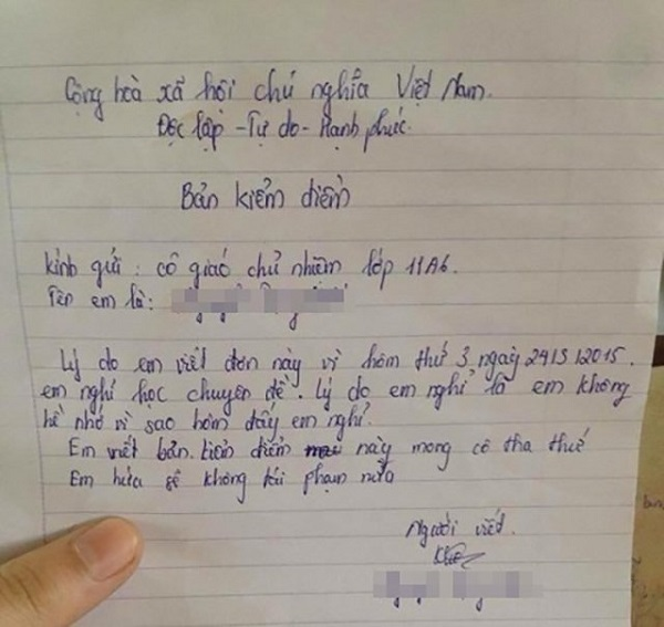 Cười ngất với hàng loạt lý do trong bản kiểm điểm của học sinh - 4