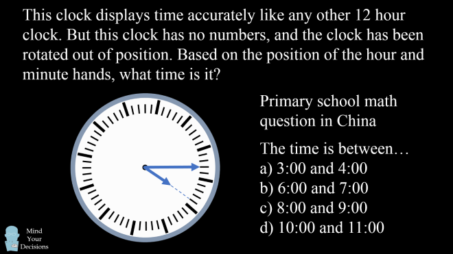 Bài toán tiểu học Trung Quốc: 'Đố bạn biết đồng hồ chỉ mấy giờ' - 1