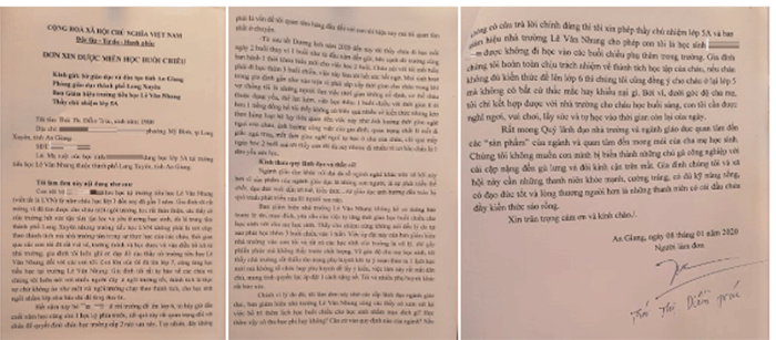 Mẹ viết đơn gửi nhà trường xin miễn học thêm buổi chiều cho con - 1