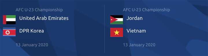 Lịch thi đấu U23 châu Á 2020 hôm nay 13/1: U23 Việt Nam vs U23 Jordan - 1