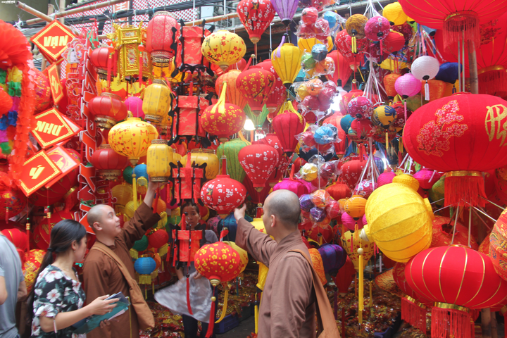 Người Hà Nội tấp nập mua sắm Tết, đồ trang trí nhuộm đỏ phố phường - 5