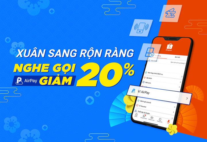 Nạp điện thoại thả ga, AirPay giảm giá 20% - 1