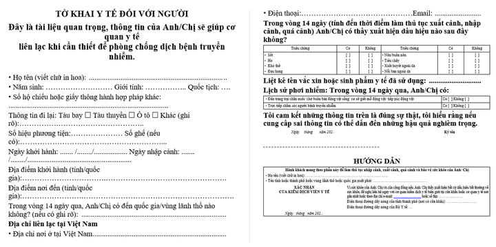 Từ mùng 1 Tết, người nhập cảnh từ Trung Quốc buộc phải điền tờ khai y tế - 1