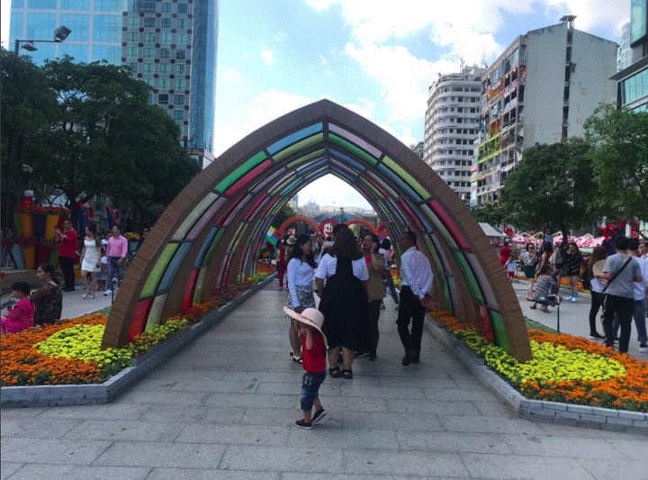 Người dân đổ xô về du xuân đầu năm ở Đường hoa Nguyễn Huệ - 11