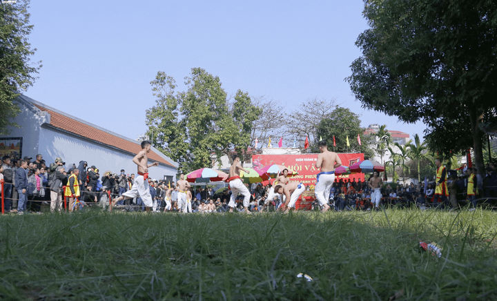 Trai làng 'đổ máu' trong lễ hội vật cầu Thúy Lĩnh ở Hà Nội - 3