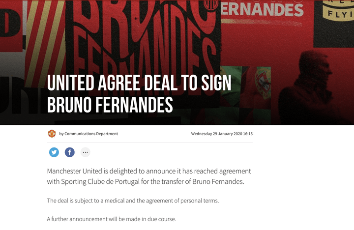 MU công bố chiêu mộ thành công Bruno Fernandes - 1