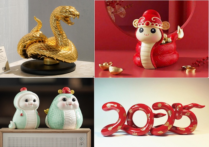 Muôn kiểu quà tặng hình linh vật rắn đón Tết Ất Tỵ