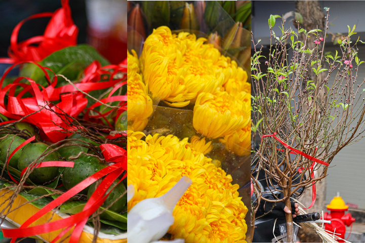 Người dân tất bật cúng Rằm tháng Chạp: Hoa tươi, đào cành, trầu cau đắt gấp đôi