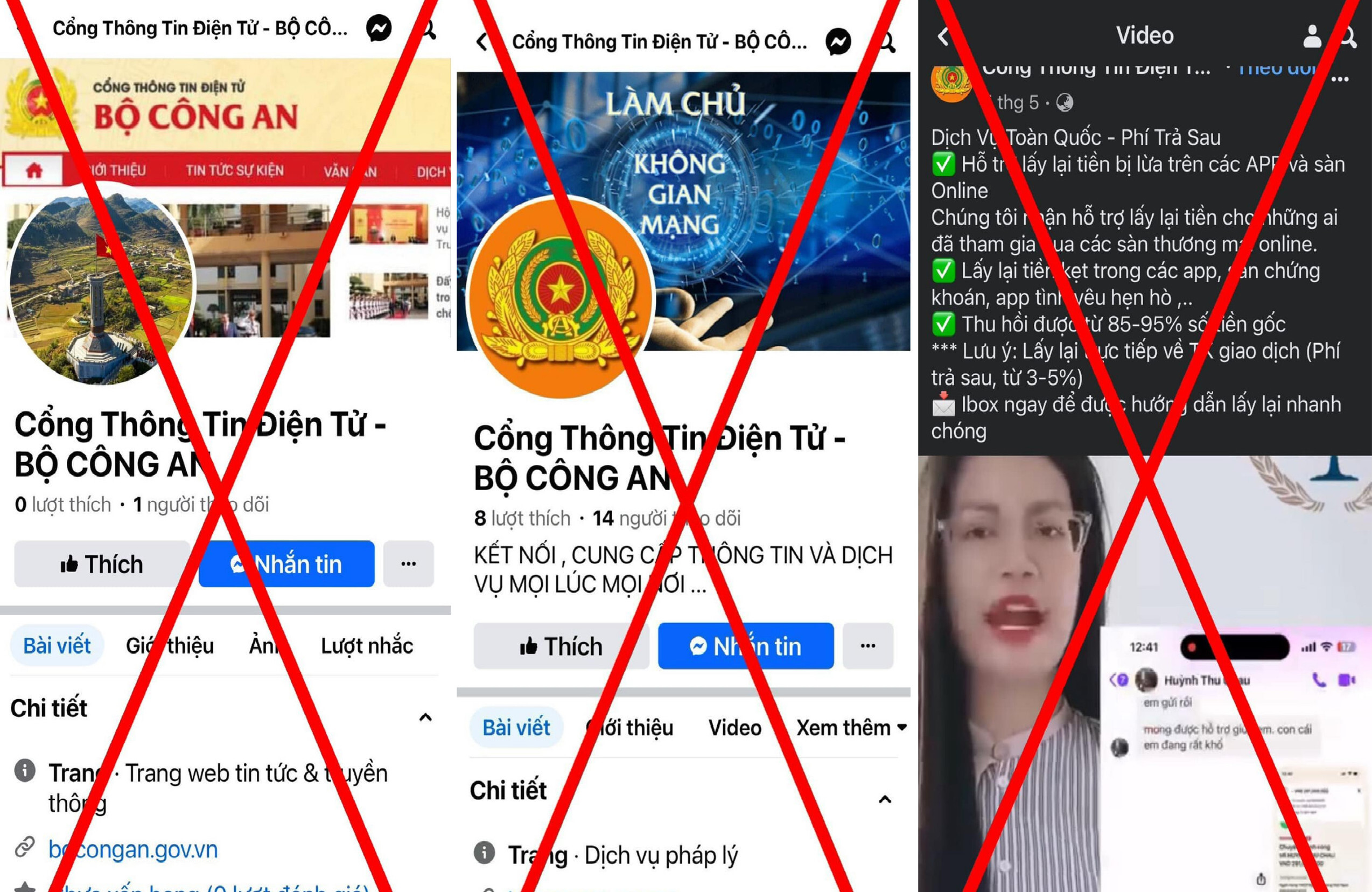 Cảnh báo thủ đoạn mạo danh Cổng thông tin điện tử Bộ Công an