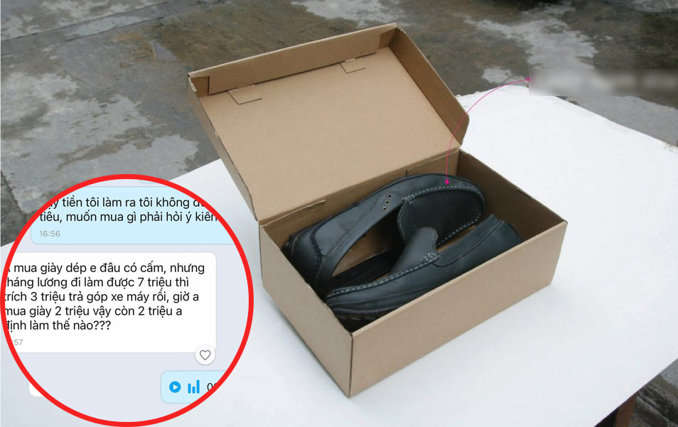 Dân mạng tranh cãi chuyện ‘lương chồng 7 triệu đồng nhưng mua giày 2 triệu’ 