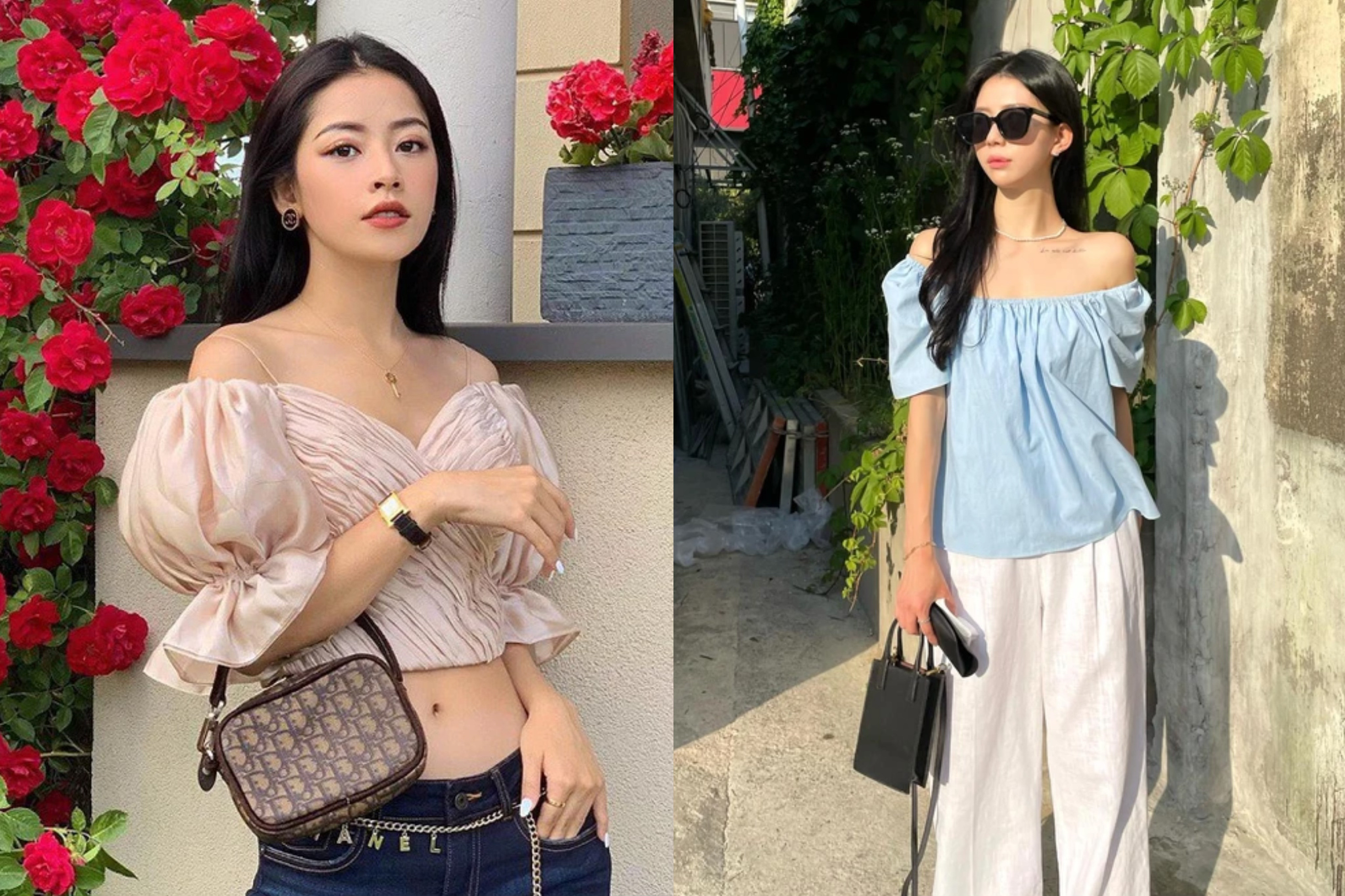Mix đồ cùng áo trễ vai - hot trend của mùa hè này