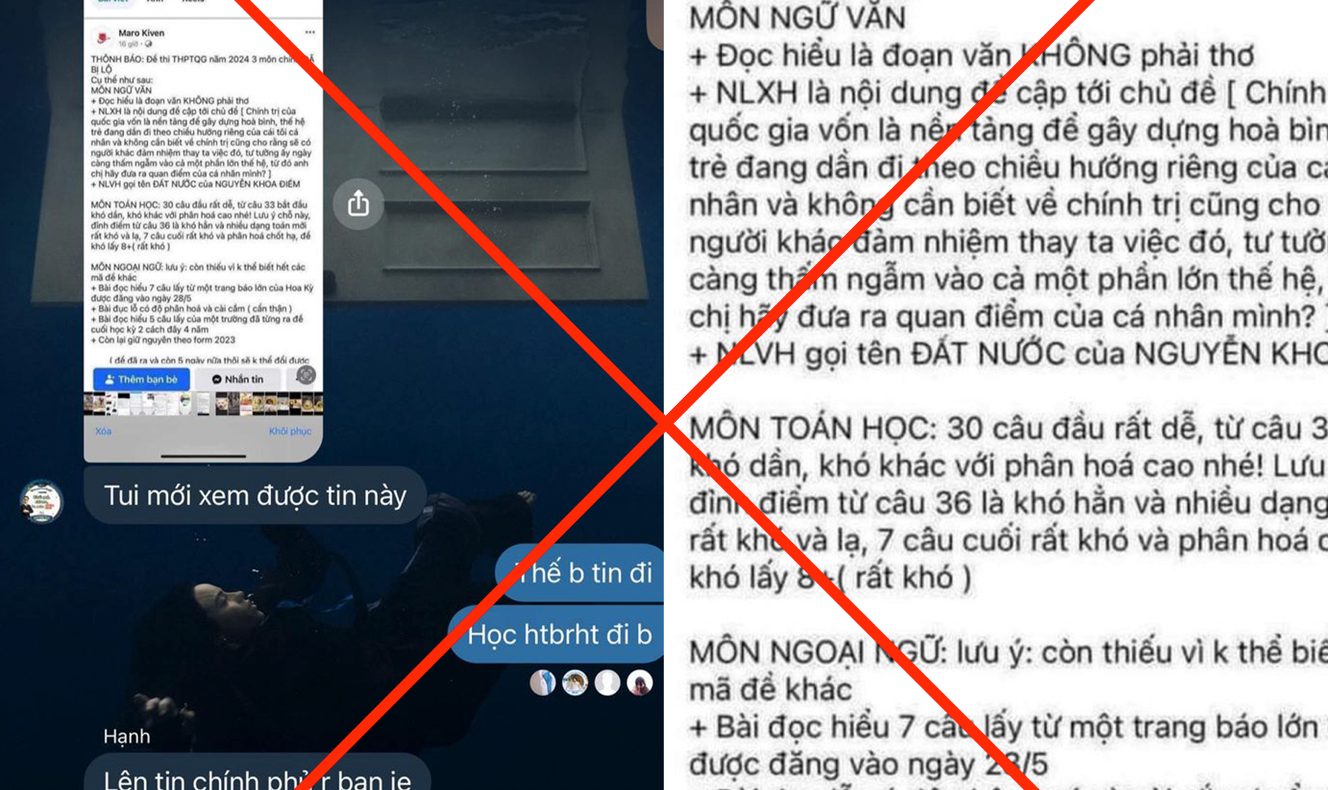 Mời công an điều tra người tung tin lộ đề thi tốt nghiệp THPT 2024