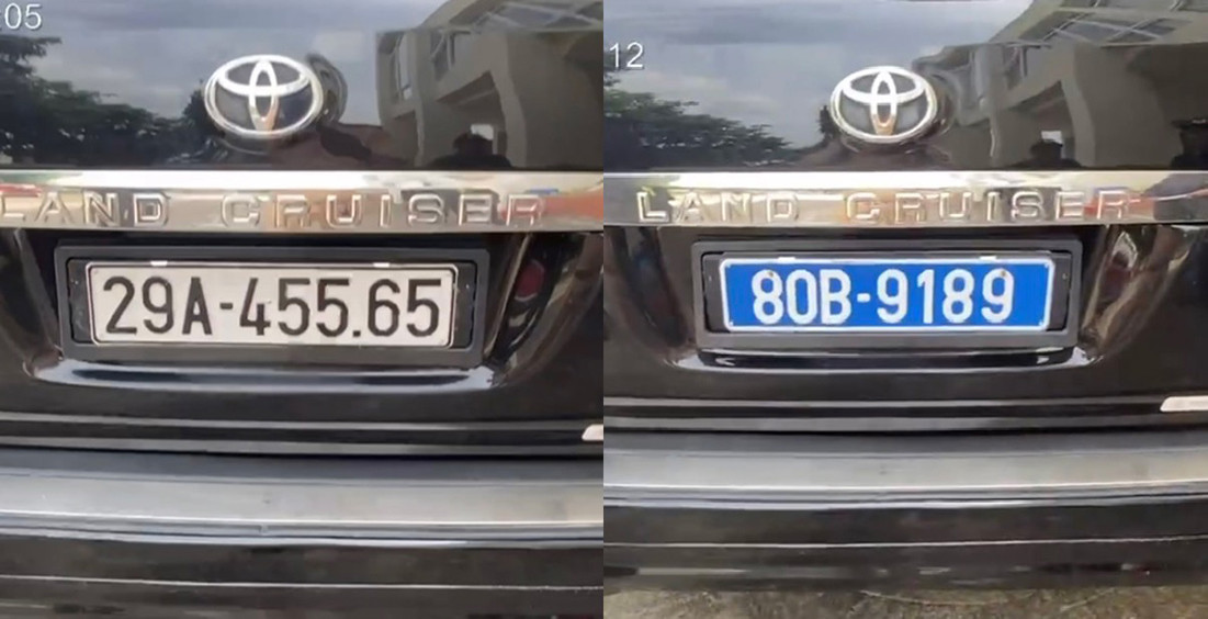 Tài xế 'hô biến' biển Land Cruiser VX từ trắng thành xanh