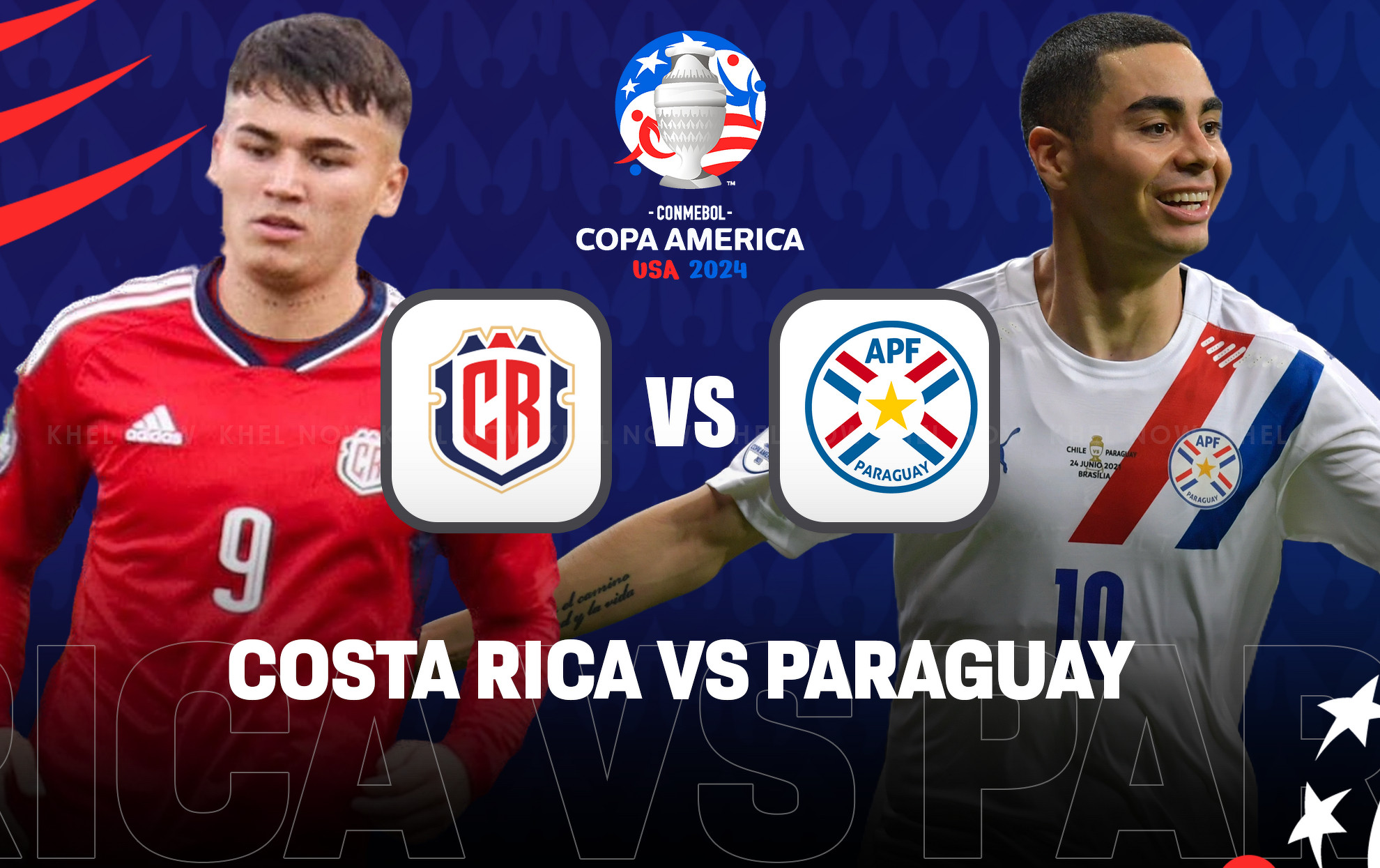 Link xem trực tiếp bóng đá Costa Rica vs Paraguay vòng bảng Copa America 2024