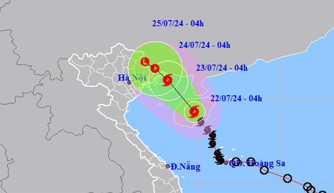 Bão số 2 đi vào vịnh Bắc Bộ trong 24 giờ tới, miền Bắc mưa lớn
