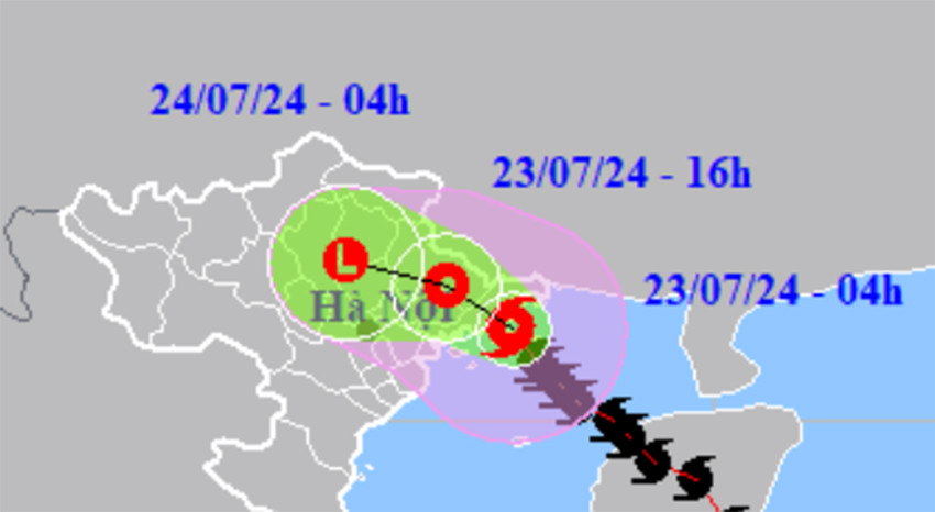 Bão số 2 đi vào ven biển Quảng Ninh - Hải Phòng, miền Bắc mưa xối xả