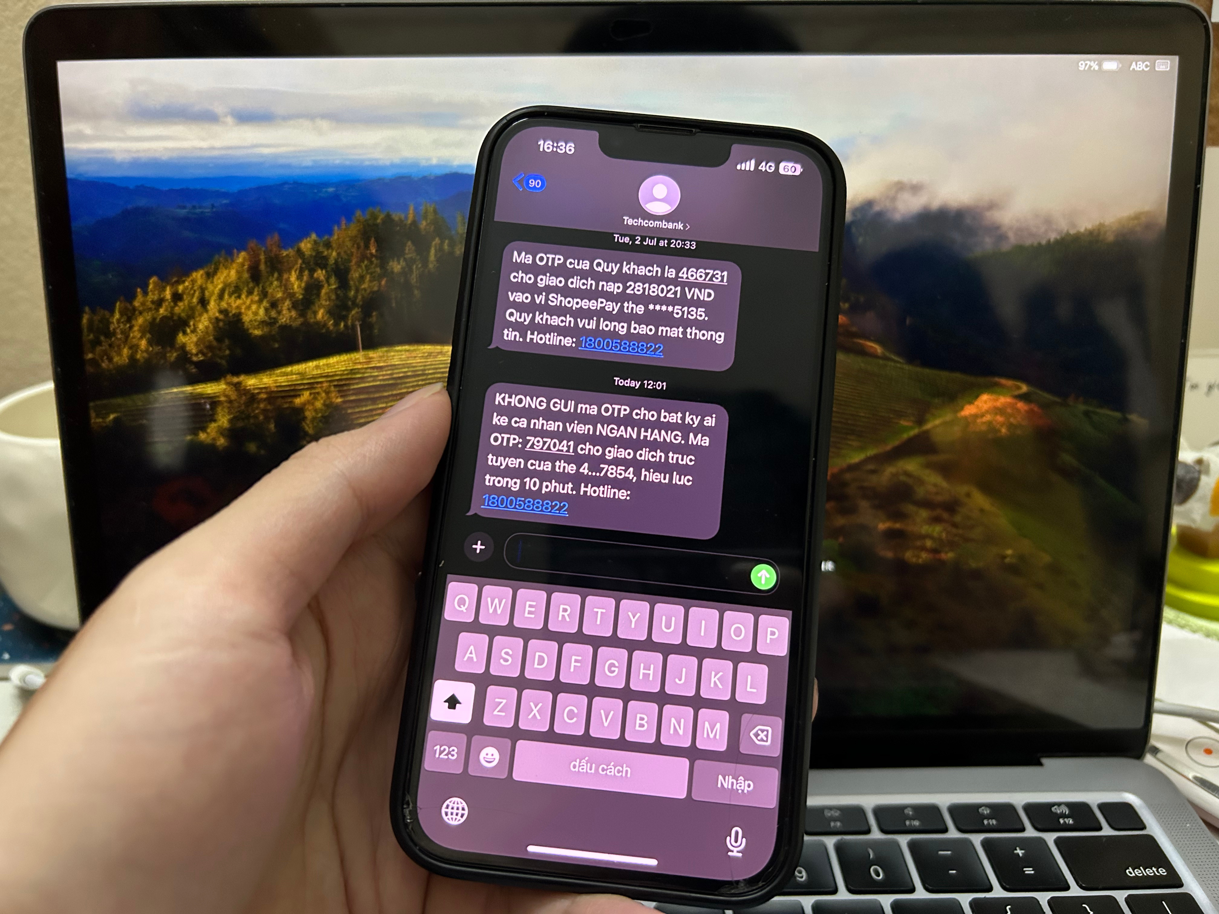 Rủi ro khi nhận mã OTP qua tin nhắn SMS