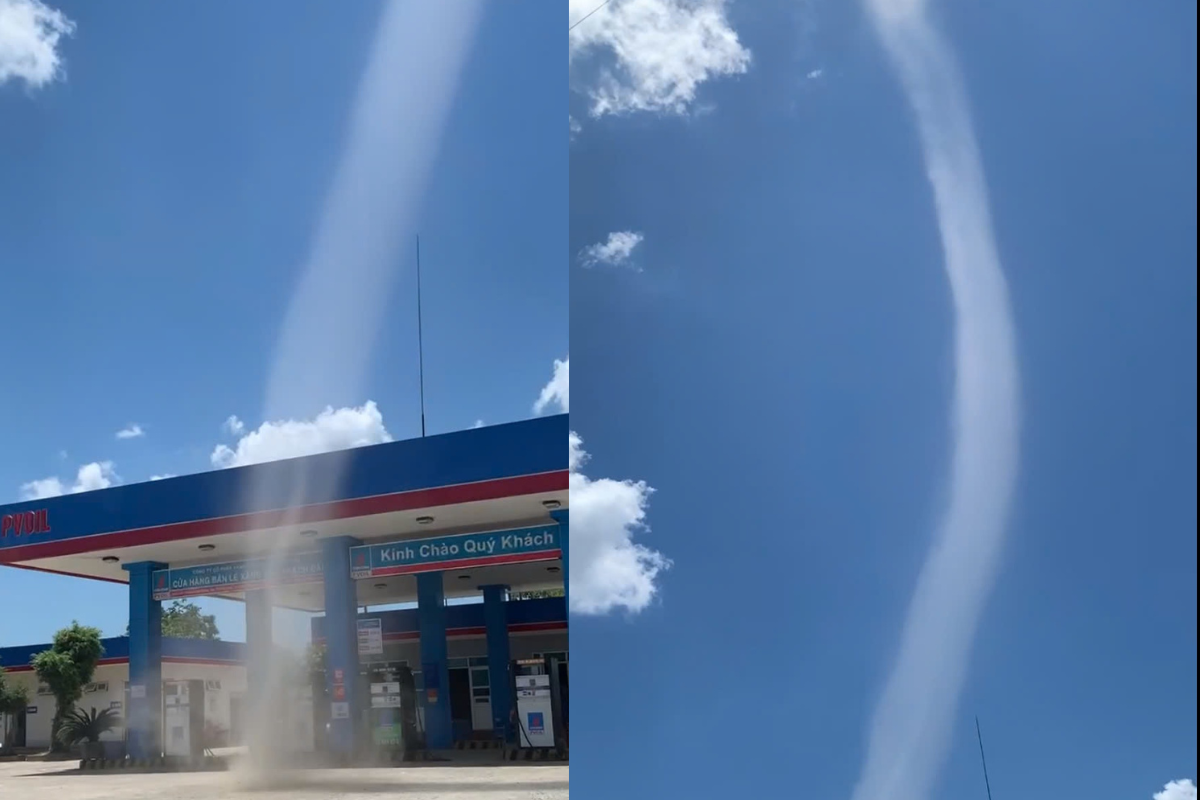 Xuất hiện lốc xoáy cao khoảng 50m ở Hà Tĩnh