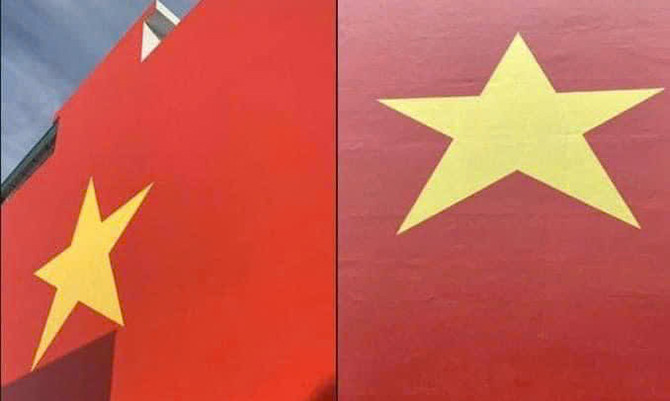 Sự thật thông tin 'người dân sơn hình cờ Tổ quốc trên tường, cán bộ bắt xoá'