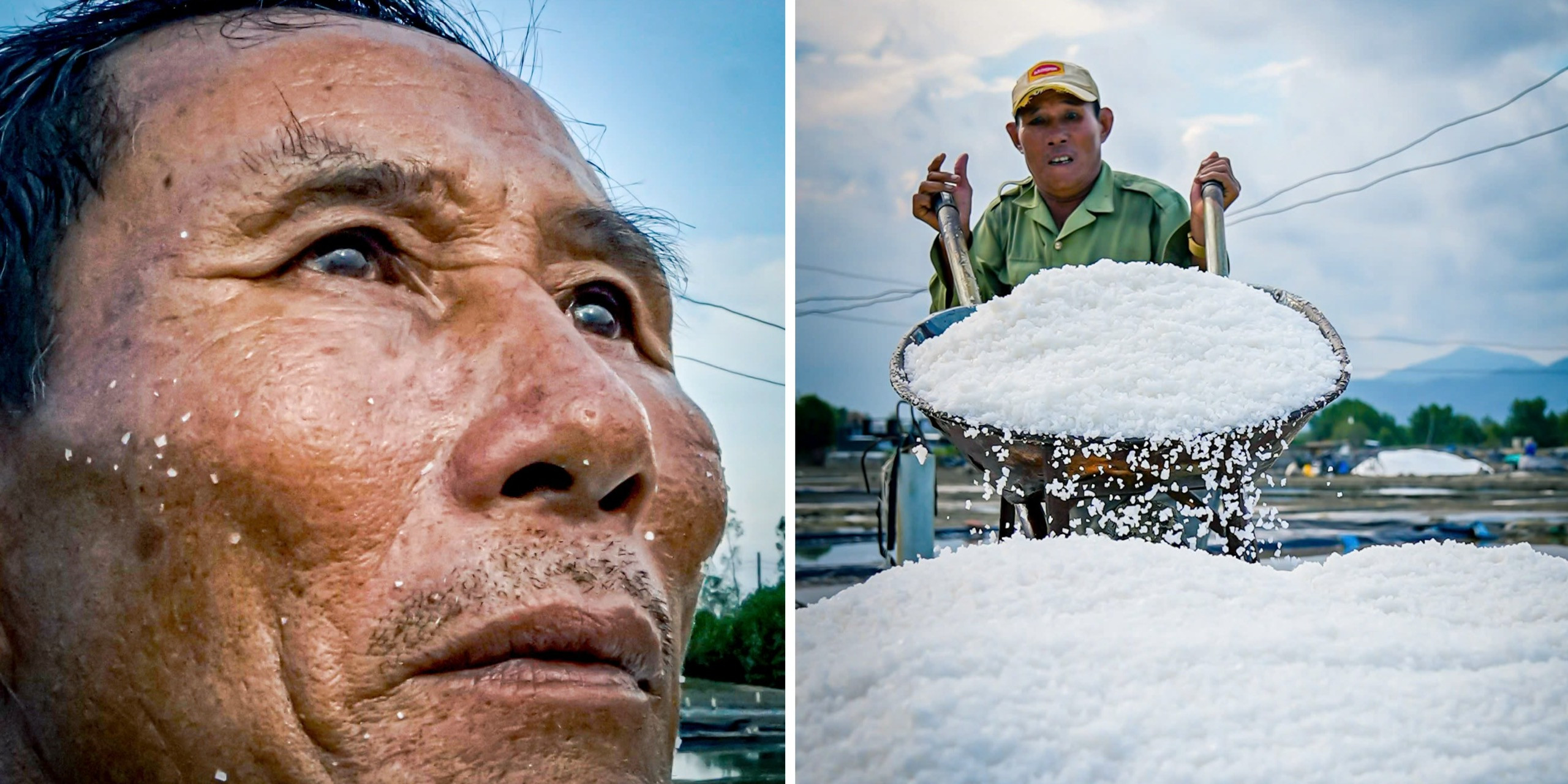 Nhọc nhằn diêm dân Bình Định 'đội trời, cõng nắng' trên cánh đồng trắng