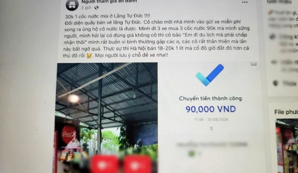 Du khách tố bị 'chặt chém' 90 nghìn 3  ly nước mía khi tham quan di tích Huế