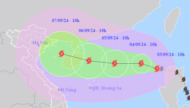 Bão số 3 có thể đi vào vịnh Bắc Bộ và ảnh hưởng đất liền nước ta 