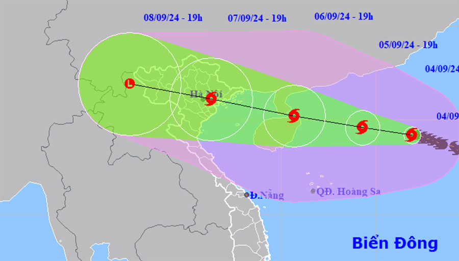 Bão Yagi tăng cấp nhanh, giật cấp 17 tiến vào vịnh Bắc Bộ
