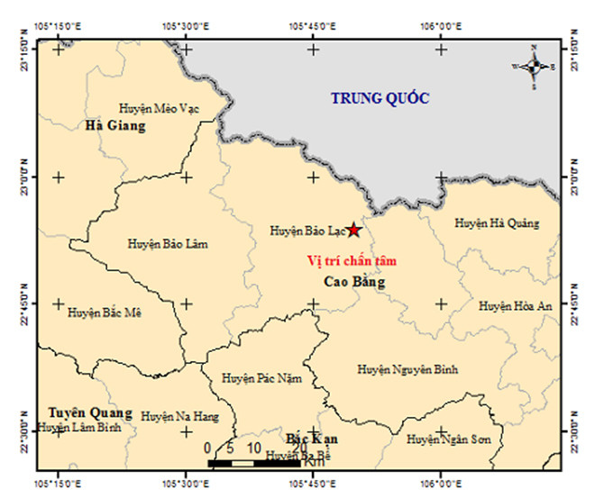 Cao Bằng xảy ra động đất