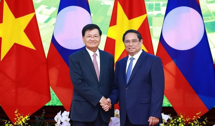 Thủ tướng Phạm Minh Chính hội kiến Tổng Bí thư, Chủ tịch nước Lào