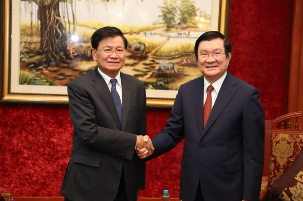 Tổng Bí thư, Chủ tịch nước Lào gặp nguyên lãnh đạo Đảng, Nhà nước Việt Nam 