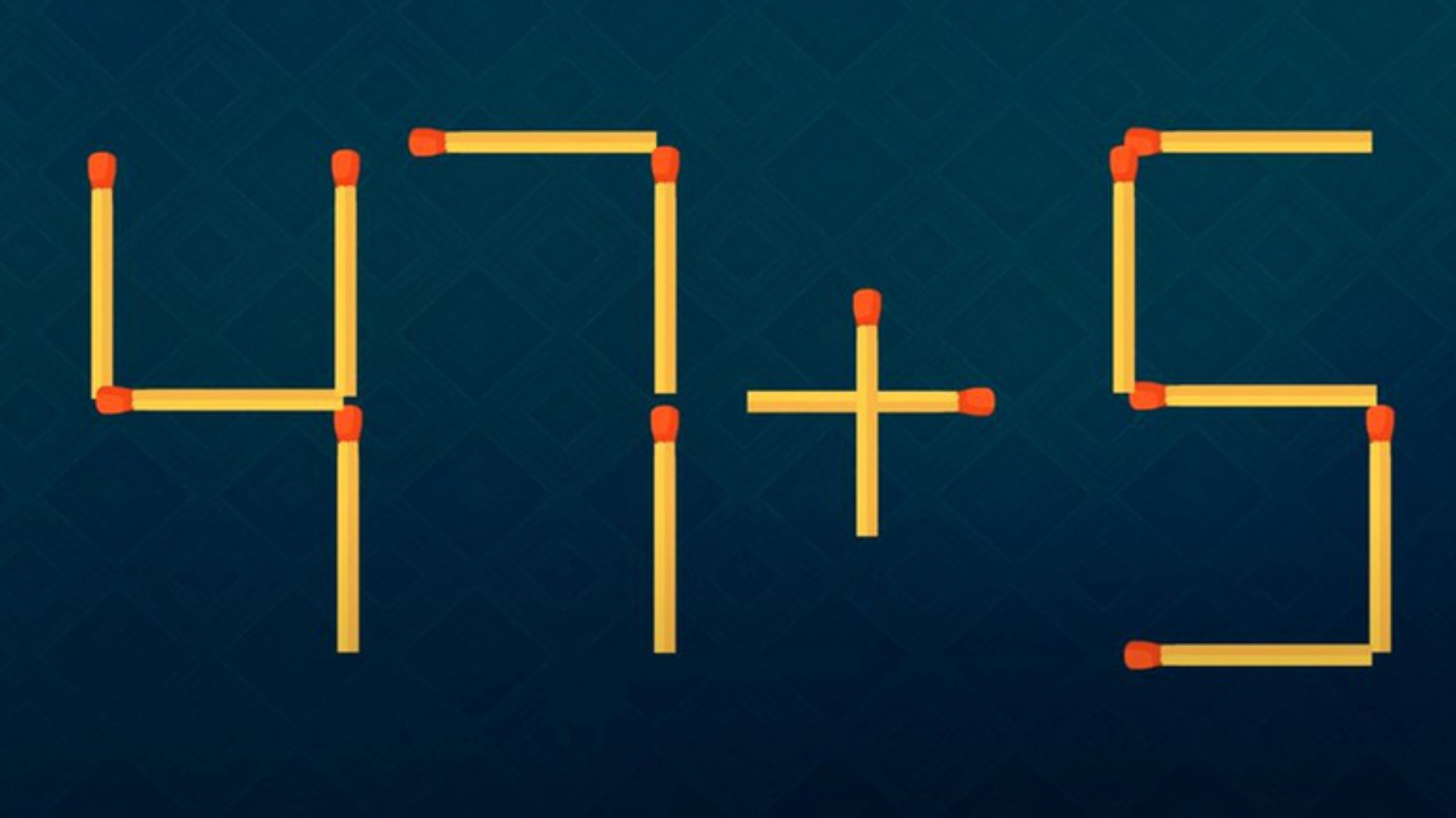 Di chuyển một que diêm để có phép tính đúng 