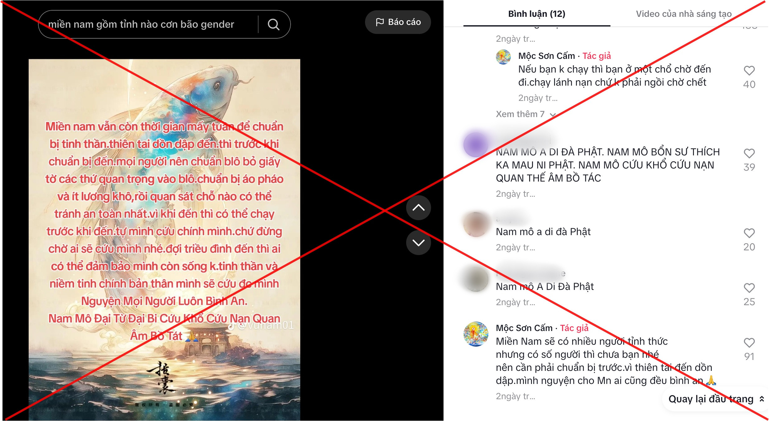 'Cảnh báo miền Nam chìm trong biển nước sau bão Yagi' là tin giả