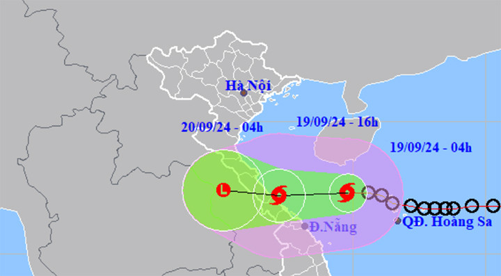 Thời tiết ngày 19/9: Áp thấp nhiệt đới mạnh lên thành bão số 4, cách Đà Nẵng 210km