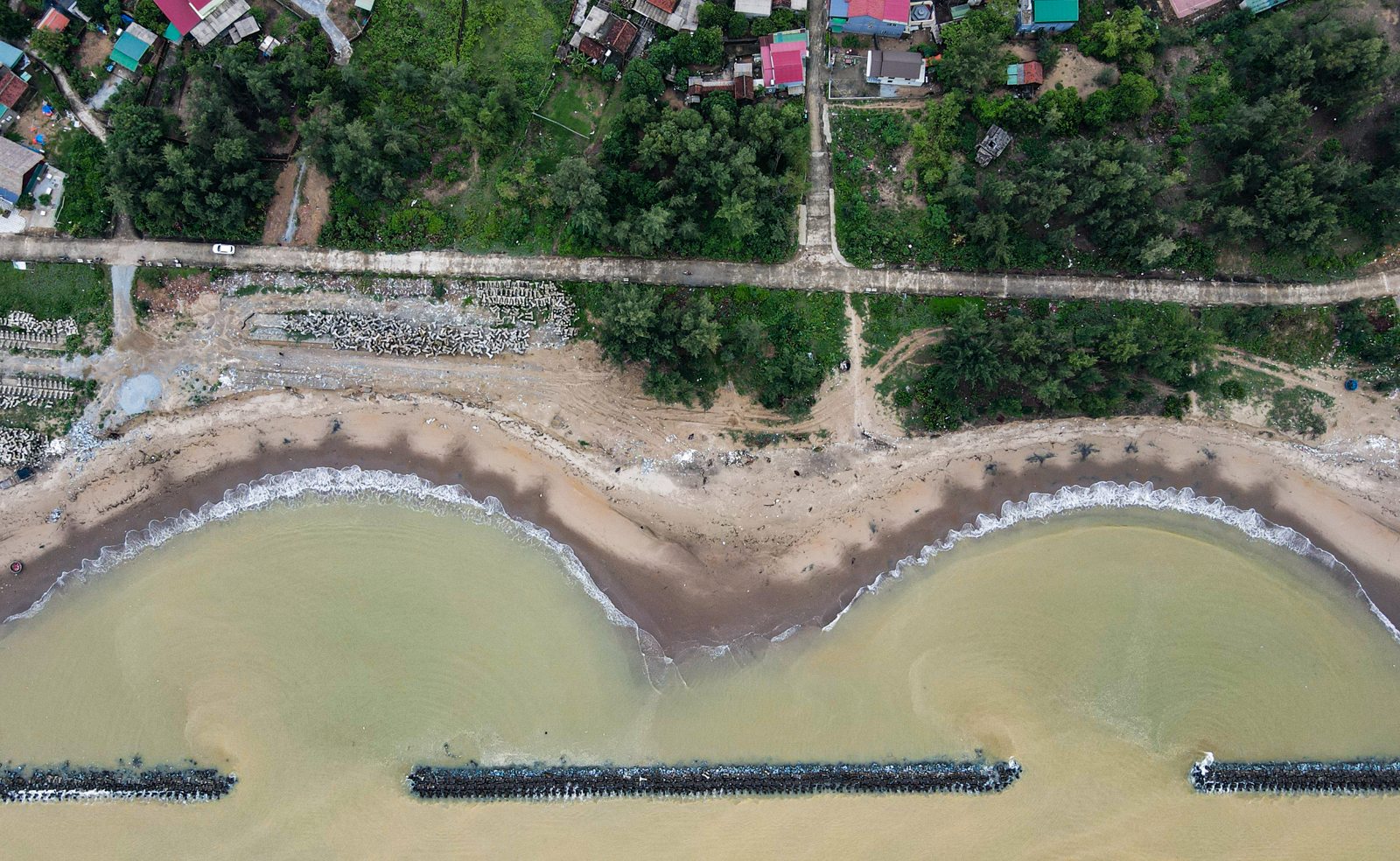 Hà Tĩnh: Bờ biển sạt lở, phi lao bật gốc, hàng trăm hộ dân thấp thỏm mùa mưa bão