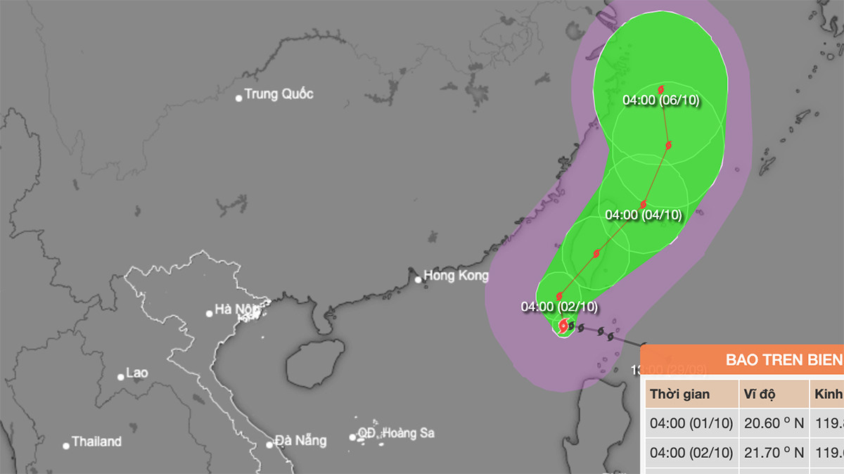 Siêu bão Krathon vào Biển Đông sáng nay