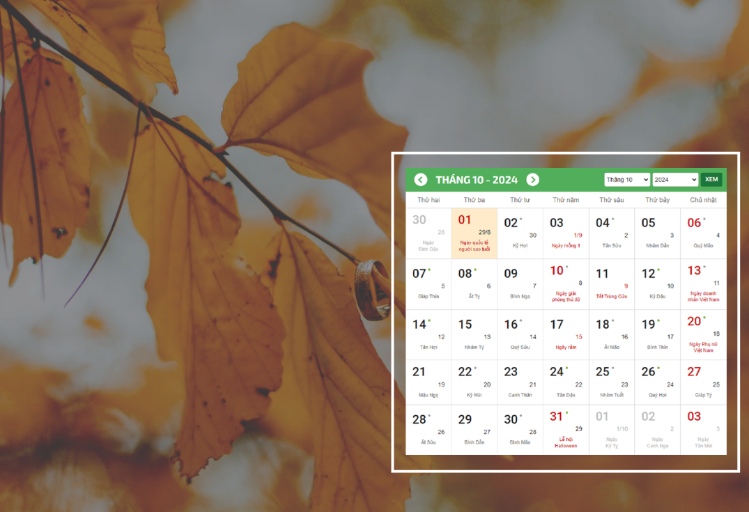 Tháng 10 có những ngày lễ gì? 
