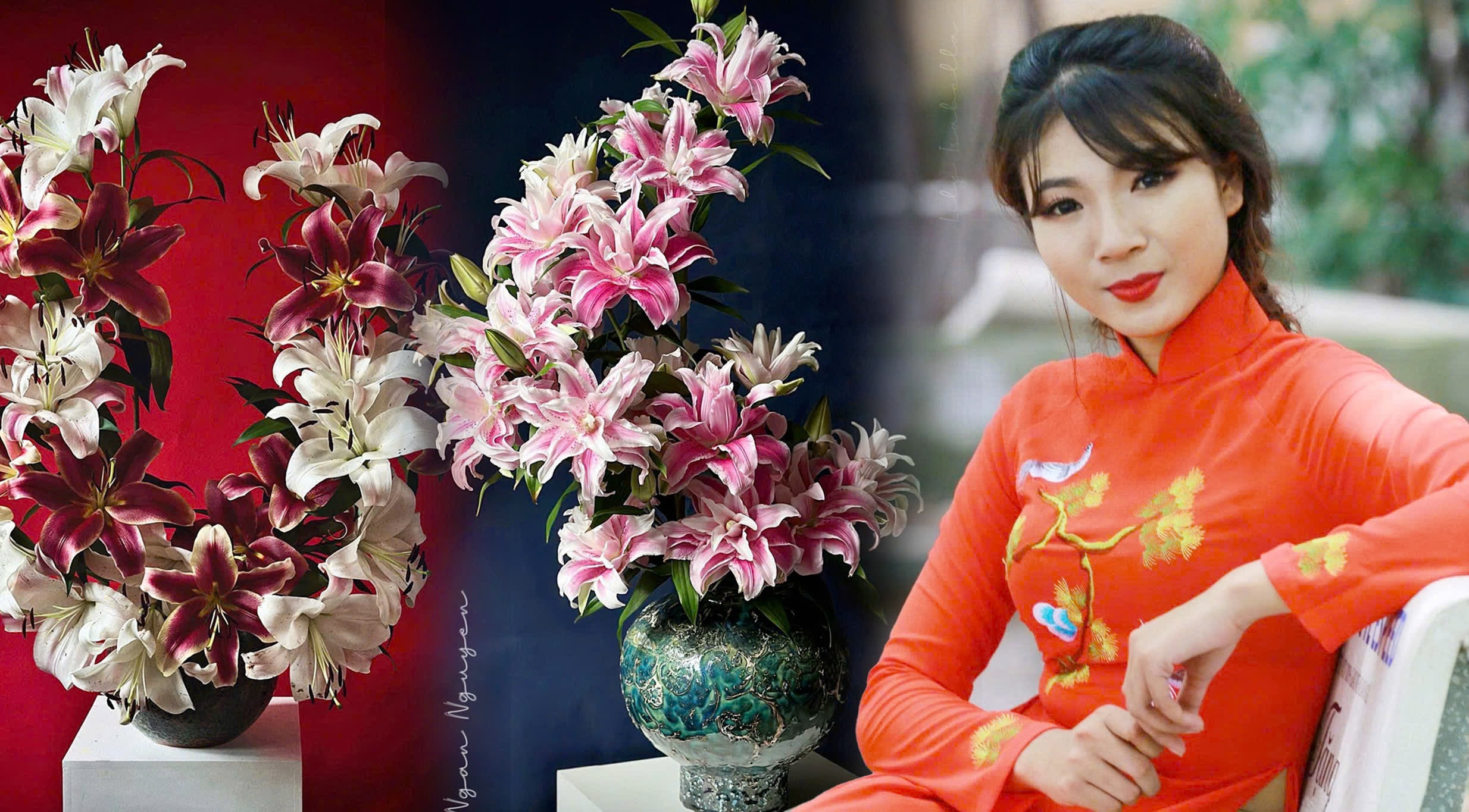 Mê mẩn cách cắm hoa ly kiêu sa, quyến rũ của cô giáo 9x Hà Nội