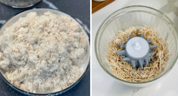 Cách làm chà bông bằng máy xay đơn giản tại nhà