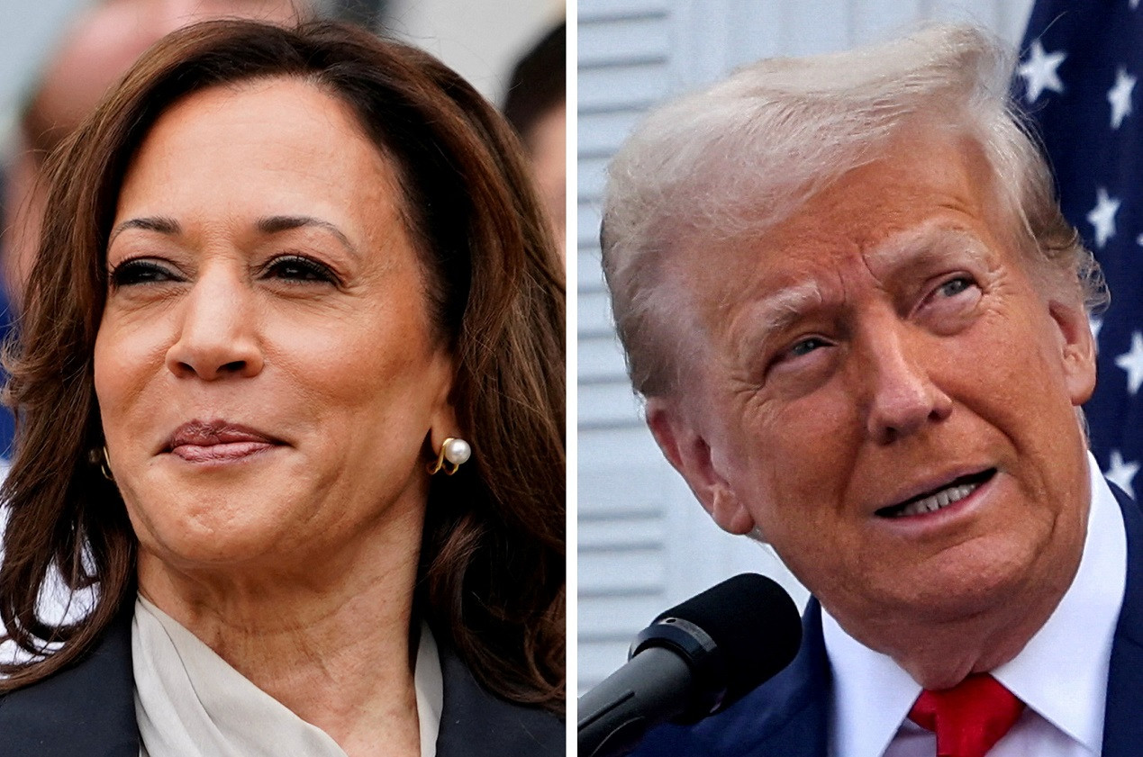 Ông Trump và bà Harris đối đầu chớp nhoáng